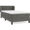 Box spring postel s matrací 90x200 cm samet [3127710] (Barva Tmavě šedá)