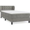 Box spring postel s matrací 90x200 cm samet [3127710] (Barva Tmavě šedá)