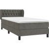 Box spring postel s matrací 90x190 cm samet [3127644] (Barva Tmavě šedá)