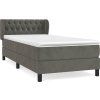 Box spring postel s matrací 90x200 cm samet [3127650] (Barva Tmavě šedá)