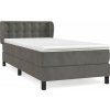 Box spring postel s matrací 90x190 cm samet [3127703] (Barva Světle šedá)