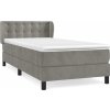 Box spring postel s matrací 90x190 cm samet [3127703] (Barva Světle šedá)
