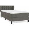 Box spring postel s matrací 90x190 cm samet [3127703] (Barva Světle šedá)
