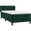 Box spring postel s matrací 90x200 cm samet [3127472] (Barva Tmavě zelená)