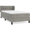 Box spring postel s matrací 80 x 200 cm samet [3127637] (Barva Světle šedá)