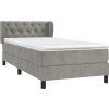 Box spring postel s matrací 80 x 200 cm samet [3127637] (Barva Světle šedá)
