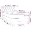 Box spring postel s matrací 80 x 200 cm samet [3127637] (Barva Světle šedá)
