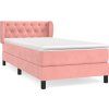 Box spring postel s matrací 80 x 200 cm samet [3127637] (Barva Světle šedá)