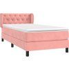 Box spring postel s matrací 80 x 200 cm samet [3127637] (Barva Světle šedá)