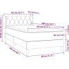Box spring postel s matrací 80 x 200 cm samet [3127637] (Barva Světle šedá)