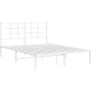 Kovový rám postele s čelem 140 x 200 cm [355611] (Barva Bílá)