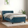 Box spring postel s matrací 100x200 cm samet [3127659] (Barva Tmavě moddrá)