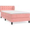 Box spring postel s matrací 80 x 200 cm samet [3127701] (Barva Tmavě moddrá)