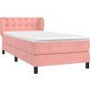 Box spring postel s matrací 80 x 200 cm samet [3127701] (Barva Tmavě moddrá)