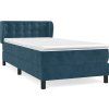 Box spring postel s matrací 80 x 200 cm samet [3127701] (Barva Tmavě moddrá)