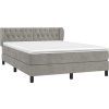 Box spring postel s matrací 140x190 cm samet [3127667] (Barva Světle šedá)
