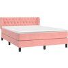 Box spring postel s matrací 140x200 cm samet [3127678] (Barva Růžová)
