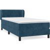 Box spring postel s matrací 90x200 cm samet [3127413] (Barva Tmavě moddrá)