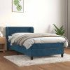 Box spring postel s matrací 90x200 cm samet [3127413] (Barva Tmavě moddrá)