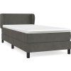 Box spring postel s matrací 90x200 cm samet [3127350] (Barva Tmavě šedá)