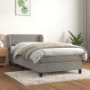 Box spring postel s matrací 90x200 cm samet [3127350] (Barva Tmavě šedá)