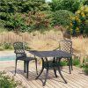 3dílný bistro set litý hliník [3070587] (Barva Černá)