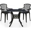3dílný bistro set litý hliník [3070587] (Barva Černá)