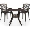 3dílný bistro set litý hliník [3070587] (Barva Černá)