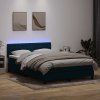 Box spring postel s matrací a LED 160x220 cm samet [3317223] (Barva Světle šedá)