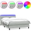 Box spring postel s matrací a LED 160x220 cm samet [3317223] (Barva Světle šedá)