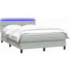Box spring postel s matrací a LED 160x220 cm samet [3317223] (Barva Světle šedá)