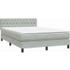 Box spring postel s matrací a LED 160x220 cm samet [3317223] (Barva Světle šedá)