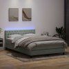 Box spring postel s matrací a LED 160x220 cm samet [3317223] (Barva Světle šedá)