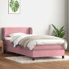 Box spring postel s matrací 90x220 cm samet [3317389] (Barva Tmavě moddrá)
