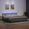 Box spring postel s matrací a LED černá 180x220 cm [3317134] (Barva Tmavě šedá)