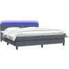 Box spring postel s matrací a LED černá 180x220 cm [3317134] (Barva Tmavě šedá)