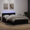 Box spring postel s matrací a LED 140x210 cm samet [3317171] (Barva Černá)