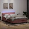 Box spring postel s matrací a LED 140x210 cm samet [3317171] (Barva Černá)