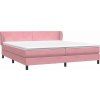 Postel Box Spring s matracemi 180x210 cm samet [3317372] (Barva Růžová)