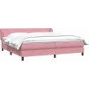 Postel Box Spring s matracemi 180x210 cm samet [3317372] (Barva Růžová)