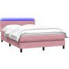 Box spring postel s matrací a LED 160x220 cm samet [3317127] (Barva Světle šedá)
