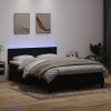 Box spring postel s matrací a LED 160x220 cm samet [3317127] (Barva Světle šedá)