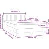 Box spring postel s matrací a LED 160x220 cm samet [3317127] (Barva Světle šedá)