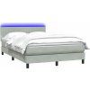 Box spring postel s matrací a LED 160x220 cm samet [3317127] (Barva Světle šedá)