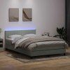 Box spring postel s matrací a LED 160x220 cm samet [3317127] (Barva Světle šedá)