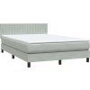 Box spring postel s matrací a LED 160x220 cm samet [3317127] (Barva Světle šedá)