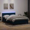 Box spring postel s matrací a LED 160x220 cm samet [3317127] (Barva Světle šedá)
