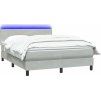 Box spring postel s matrací a LED 140x210 cm samet [3316690] (Barva Tmavě šedá)