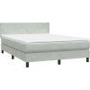 Box spring postel s matrací a LED 140x210 cm samet [3316690] (Barva Tmavě šedá)
