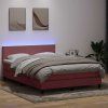 Box spring postel s matrací a LED 140x210 cm samet [3316690] (Barva Tmavě šedá)